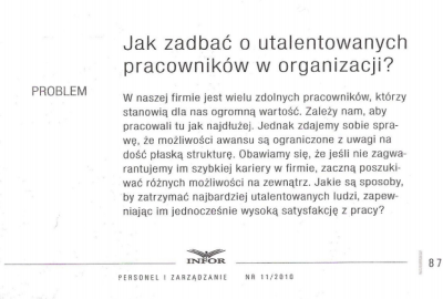 Personel i Zarządzanie - „Jak zadbać o utalentowanych pracowników w organizacji?”